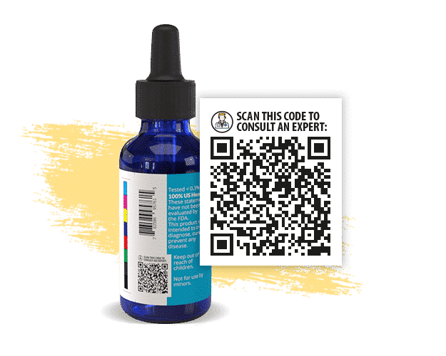 CBD Oil tincture's QR code by MaxCBD Wellness